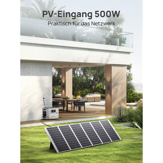 AFERIY 2400W Tragbare Powerstation, 2048Wh LiFePO4-Batterie, USV-APP, Schnellladung in 1,2 Std.13 Anschlüsse, Sinuswellen 230V, USV, APP, Mobile Stromversorgung für Outdoors Camping, Silbern Mit XT90