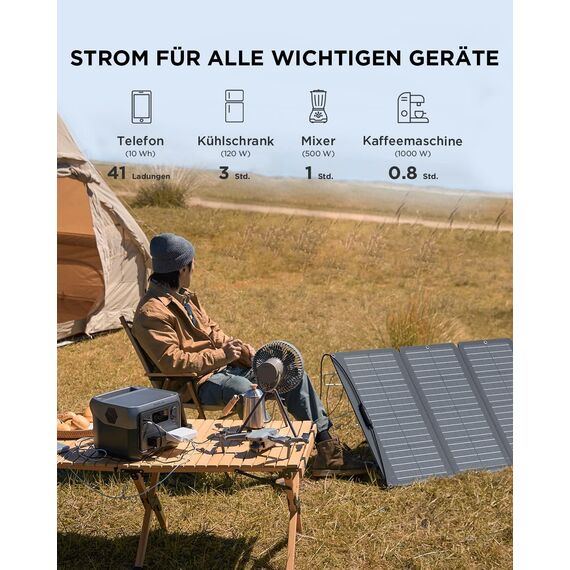 EF ECOFLOW Tragbare Powerstation RIVER 2 MAX, 512Wh Solargenerator mit LiFeP04, Schnellladung in 1 Stunde, für Camping/Wohnmobile, Kleine Verpackungsmängel, Produkt unbenutzt(Generalüberholt)