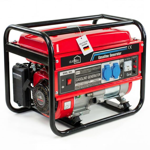 Stromgenerator mit Benzin | Stromerzeuger Notstromaggregat leise | 5 Steckdosen 3x 230V / 1x 400V / 1x 12 V | 7 PS (6 kW Anschlussleistung((2 Steckdosen (3000W BS3500)))