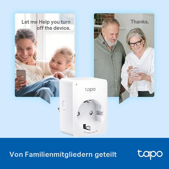 TP-Link Tapo Smart WLAN Steckdose Tapo P110 mit Energieverbrauchskontrolle, Smart Home Alexa Steckdose, funktioniert mit Alexa, Google Home, Sprachsteuerung, Fernzugriff, Mini, 2 pack