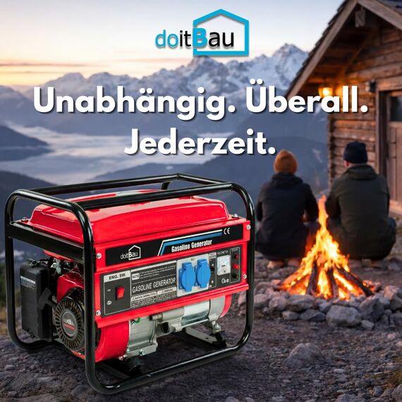 Stromgenerator mit Benzin | Stromerzeuger Notstromaggregat leise | 5 Steckdosen 3x 230V / 1x 400V / 1x 12 V | 7 PS (6 kW Anschlussleistung((2 Steckdosen (3000W BS3500)))