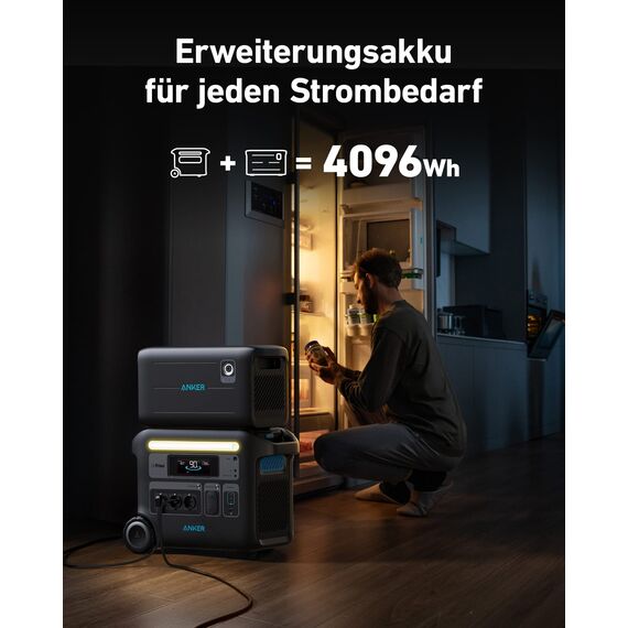 Anker SOLIX F2000 tragbare Powerstation, Powerhouse 767, 2048Wh GaNPrime Solargenerator mit 2300W AC Ausgang, 6× längere Lebensdauer der LiFePO4, 3500W Überspannungsausgang für Camping, Notstrom