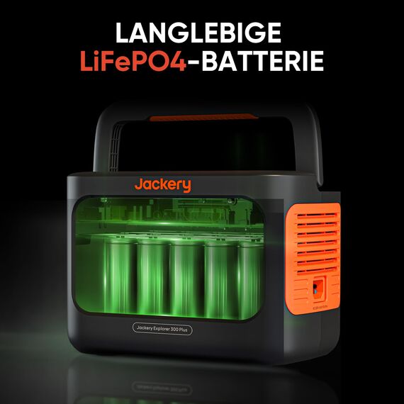 Jackery Solargenerator 300 Plus 40W Mini, 288Wh Tragbares Kraftwerk mit 40W Solarmodul in Buchgröße, LiFePO4 Batterie 300W Leistung für Outdoors RV Camping Notfälle