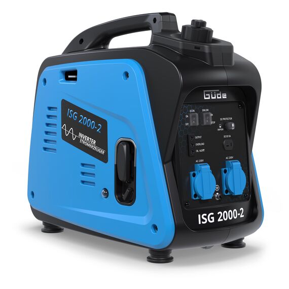 Güde Inverter Stromerzeuger ISG 2000-2 (4-Takt-OHV-Benzinmotor, 2,11/2,86 (kW/PS), max. 2000 W, 2x 230 V, Laufzeit bis 5,9 h, Tankinhalt 4,1 l, Überlastungsschutz, ECO-Funktion, Antivibrationsfüße)
