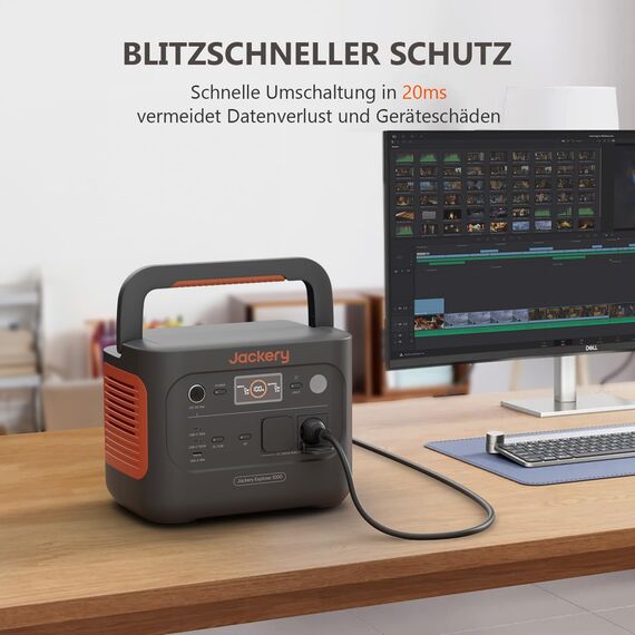Jackery Powerstation 1000 v2 mit 200W Solarpanel, 1070Wh LiFePO4 Solargenerator, 1500W AC/100W USB-C Ausgang,1 Std. Schnellladung für Camping, Wohnmobil, Notfall