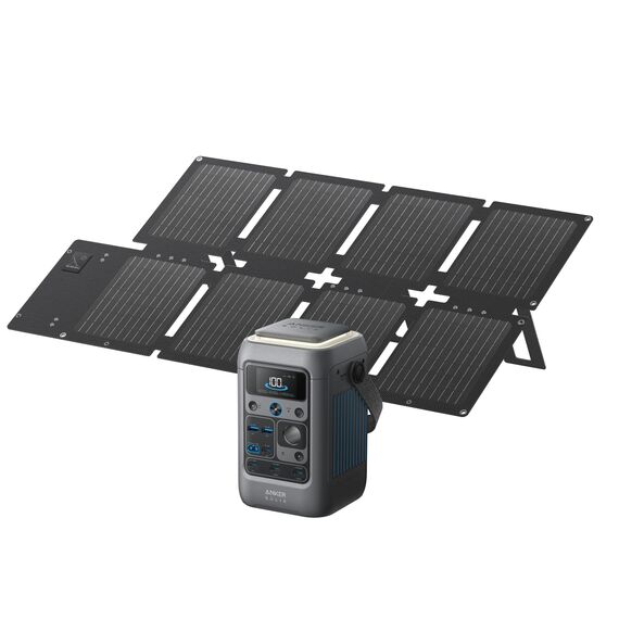 Anker SOLIX C300 DC Powerbank Station (90000mAh) mit 60W Solarpanel, 288Wh Multi-Geräte Powerstation, LiFePO4 Akku, 300W Solargenerator, Für Draußen, Camping, Reisen, Notfälle