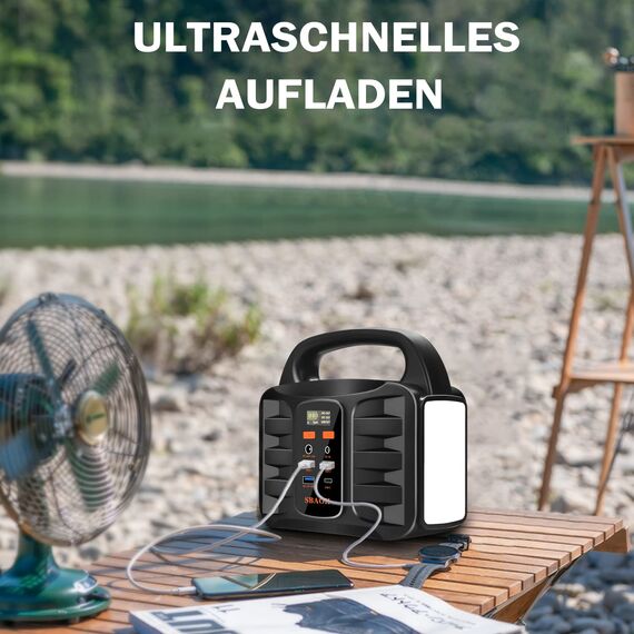 Powerstation 194Wh,SBAOH Solargenerator Akku mit AC Outlet Camping Solar Generatoren Lithium Batterie Bank Stromversorgung für Outdoor Travel Home Emergency Backup