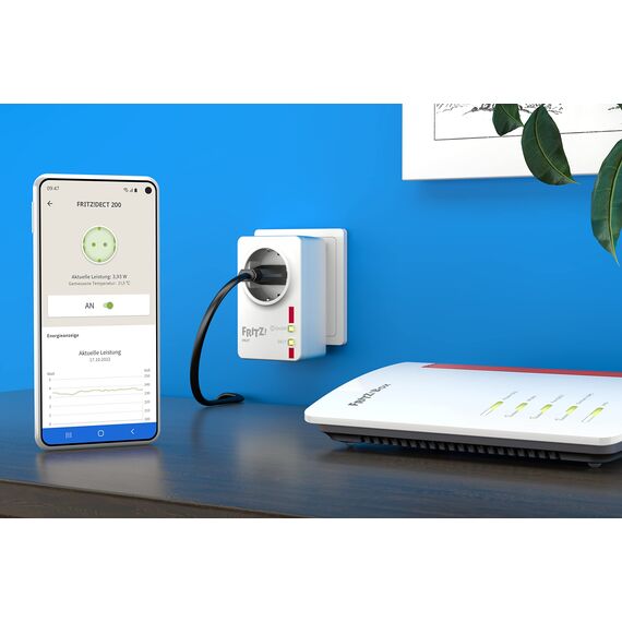 FRITZ!DECT 200 - Intelligente Steckdose für das Heimnetz, steuerbar zum Energie sparen, deutschsprachige Version