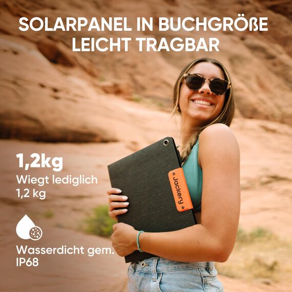 Jackery Solargenerator 300 Plus 40W Mini, 288Wh Tragbares Kraftwerk mit 40W Solarmodul in Buchgröße, LiFePO4 Batterie 300W Leistung für Outdoors RV Camping Notfälle