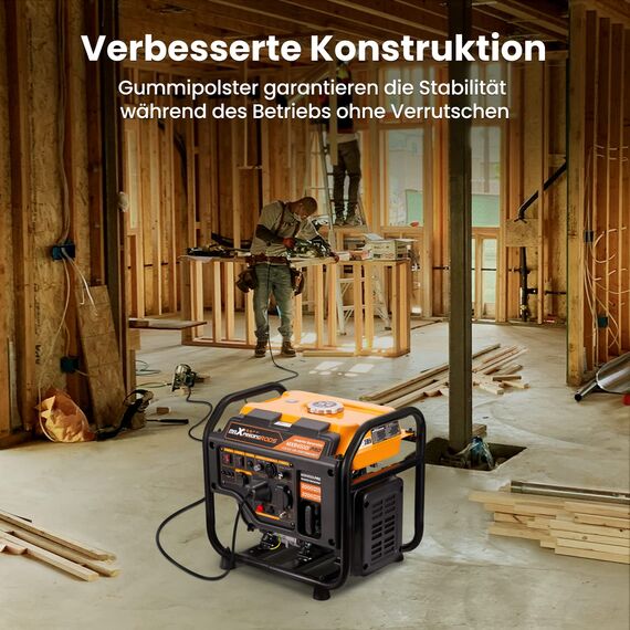 3200W Inverter-Generator, Benzin 4-Takt Backup-Stromversorgung mit Parallell-Funktion, mit AC/DC/USB-Ausgängen für Garten, Arbeitsplatz, Haus, Garage und mehr