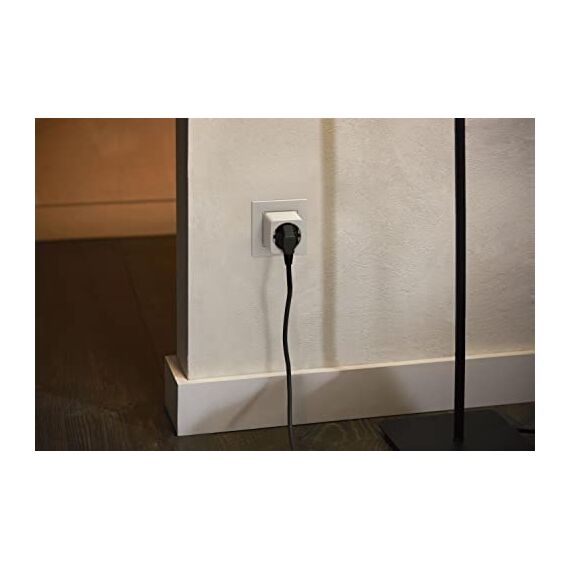 Philips Hue Smart Plug für Hue Lichtsysteme, smarte Steckdose zur Steuerung von Leuchten, kompatibel zur Sprachsteuerung und per App von überall, weiß