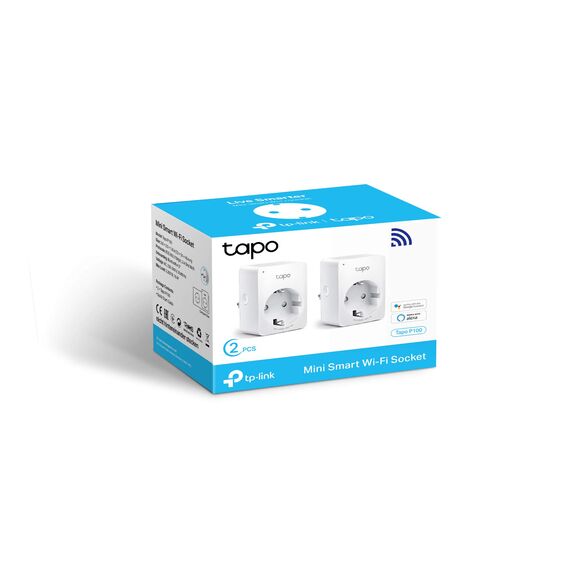 Tapo WLAN Smart Steckdose Tapo P100(2-Pack), Smart Home Steckdose kompatibel mit Alexa/Google Home, Sprachsteuerung, Fernzugriff, Kein Hub notwendig
