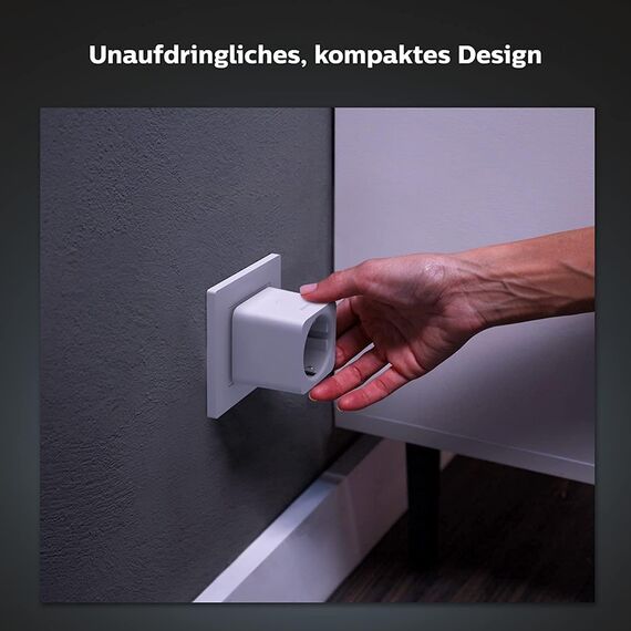 Philips Hue Smart Plug für Hue Lichtsysteme, smarte Steckdose zur Steuerung von Leuchten, kompatibel zur Sprachsteuerung und per App von überall, weiß
