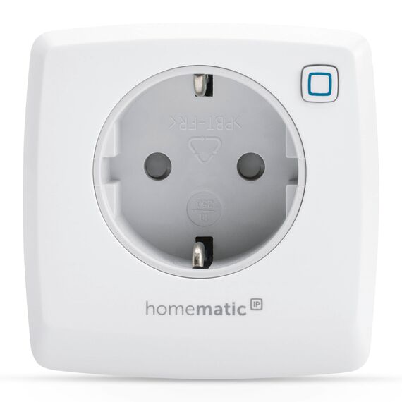 Homematic IP Schalt-Mess-Steckdose, Smart Home, Steckdose misst Strom, digitaler Zwischenstecker Steuerung per App, Alexa & Google Home, Energie sparen, 157337A0