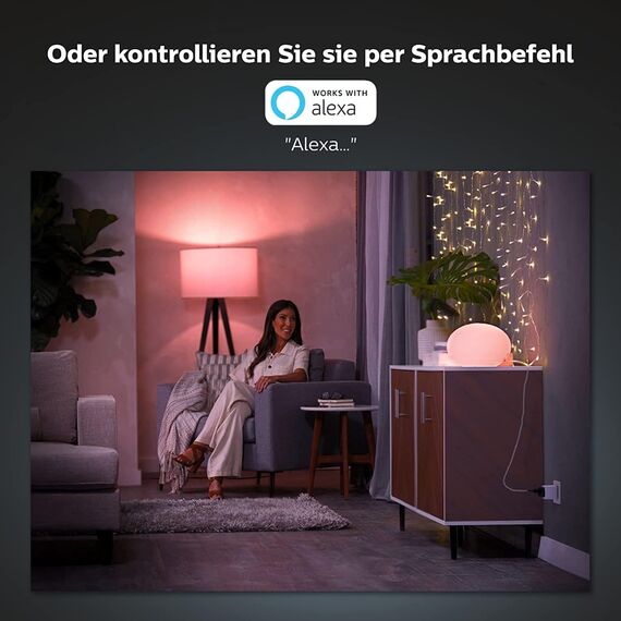 Philips Hue Smart Plug für Hue Lichtsysteme, smarte Steckdose zur Steuerung von Leuchten, kompatibel zur Sprachsteuerung und per App von überall, weiß