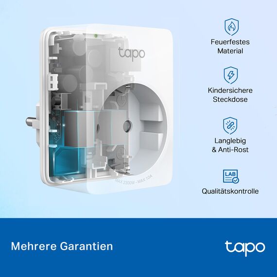 Tapo P100 WLAN Smart Steckdose 4er Pack, Smart Home WiFi Steckdose, Alexa Zubehör, funktioniert mit Alexa, Google Home, App gesteuert, Sprachsteuerung, Fernzugriff, Kein Hub notwendig