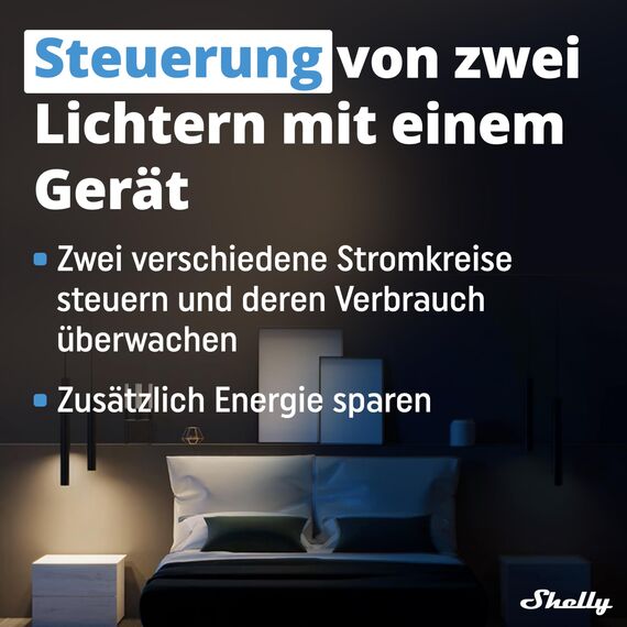 Shelly Plus 2PM | WLAN 2 Kanäle Smart Relais Schalter | Rolladenschalter mit Stromverbrauchsmessung | Hausautomation | Google Home Alexa Zubehör | iOS Android App