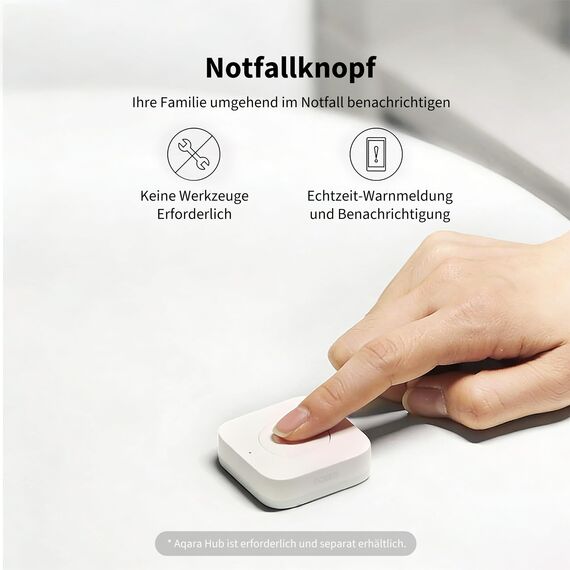 Aqara Mini-Funkschalter, Benötigt Aqara Hub, Zigbee-Verbindung, 3-Wege-Mehrzweck-Steuerknopf für Smart Home-Anwendungen, Kompatibel mit Apple HomeKit, IFTTT