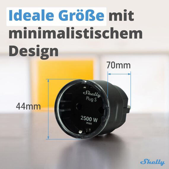 Shelly Plus Plug S - Intelligente Steckdose Funktioniert mit Alexa & Google Home, programmierbare mit Sprachsteuerung, Bluetooth und Wi-Fi-Gerät zur Automatisierung von Geräten Strommessung, Schwarz