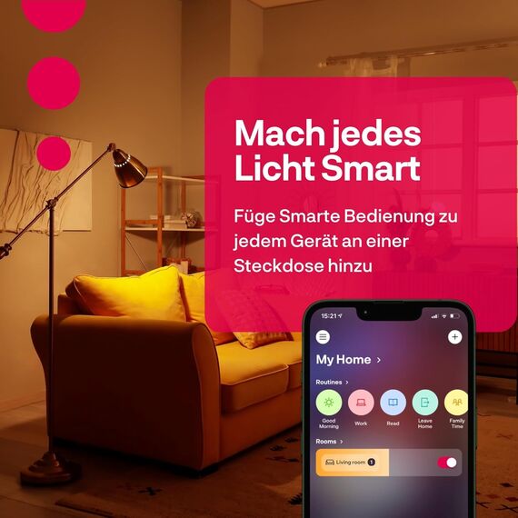 Innr Smart Plug, funktioniert mit Hue* und Alexa (Bridge erforderlich), Zigbee Repeater, 16A Steckdose mit Strommessung, 4 Stück