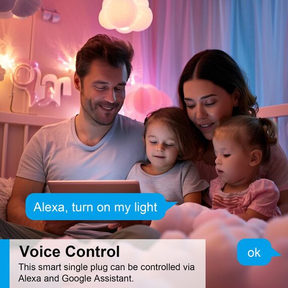 Alexa Steckdose WLAN mit Strommessung 16A ANTELA Smart Steckdose kompatibel mit Google Home, Stromverbrauch Messen, Smart Life APP, 2,4GHz, 4 PCs