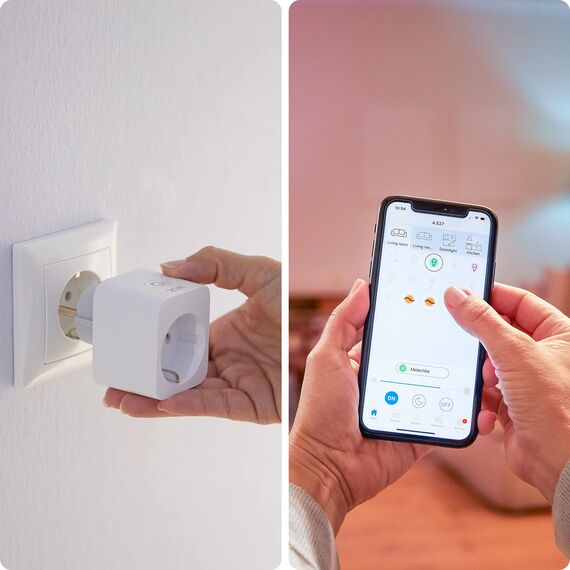 WiZ Smart Plug, Typ F, 230 V, einfache Einrichtung, Standardstecker, intelligente Steuerung, Sprachbefehle, ohne Leistungsmesser, 1er-Pack
