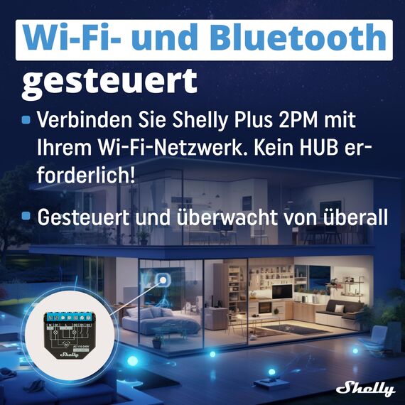 Shelly Plus 2PM | Wlan 2 Kanäle Smart Relais Schalter | Rolladenschalter mit Stromverbrauchsmessung | Hausautomation | Google Home Alexa Zubehör | iOS Android App (4 Pack)