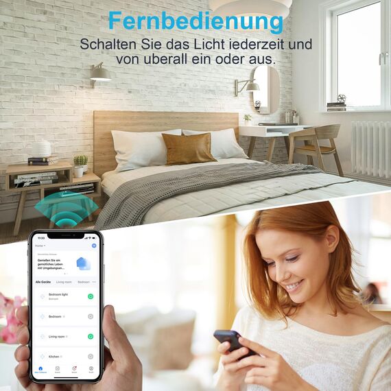 EIGHTREE Smart WLAN Steckdose, Smart Home WiFi Steckdose mit Stromverbrauch Messen, Zeitplan, Fernzugriff, TÜV Zertifiziert, 16A, Funktioniert mit Alexa, Google Home, SmartThings, 4er Pack