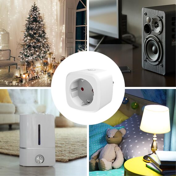 HBN Smart Steckdose mit Verbrauchsmessung, 4er Set Smart Home Wlan Steckdose mit APP Intelligente Schaltsteckdose, Sprachsteuerung & Timer, 10A, Nur 2,4GHz