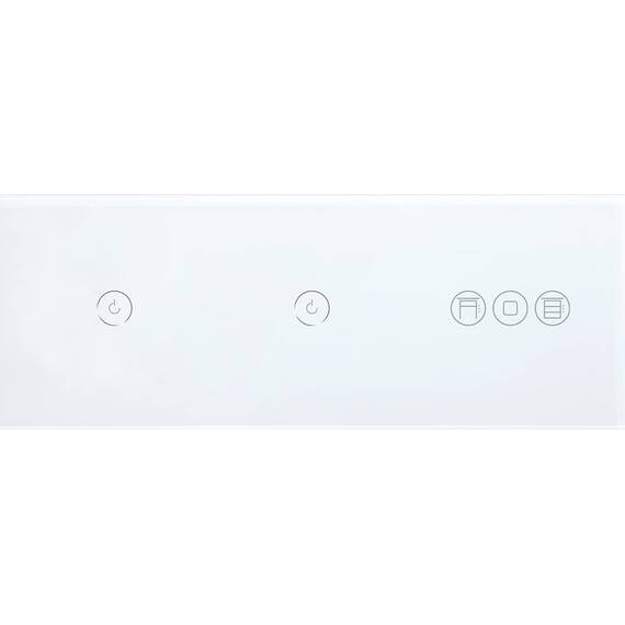 BSEED Smart Alexa Doppelt Schalter mit Rolladenschalter,1 Fach Smart WiFi Touch Lichtschalter Fernbedienung mit Smart Life/Tuya APP,Jalousieschalter Kompatibel mit Alexa und Google Home Weiß