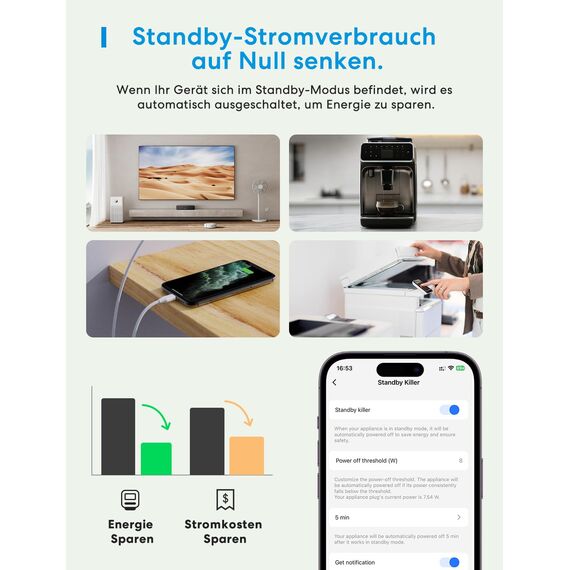 Meross WLAN Steckdose 16A, Stromverbrauch Messen, Stromzähler für Balkonkraftwerk, Smart Bluetooth mit Sprach- und Fernsteuerung, Timer, Smart Plug Kompatibel mit Alexa, Google Home, 4 Stück