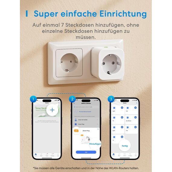 Meross WLAN Steckdose 16A, Stromverbrauch Messen, Stromzähler für Balkonkraftwerk, Smart Bluetooth mit Sprach- und Fernsteuerung, Timer, Smart Plug Kompatibel mit Alexa, Google Home, 4 Stück