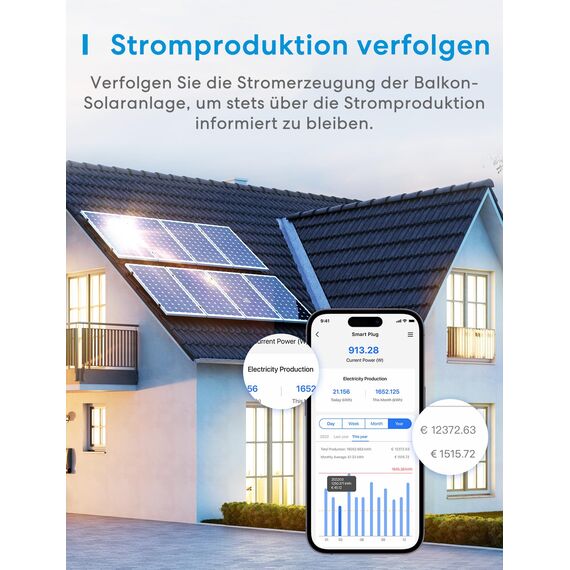 Meross WLAN Steckdose 16A, Stromverbrauch Messen, Stromzähler für Balkonkraftwerk, Smart Bluetooth mit Sprach- und Fernsteuerung, Timer, Smart Plug Kompatibel mit Alexa, Google Home, 4 Stück