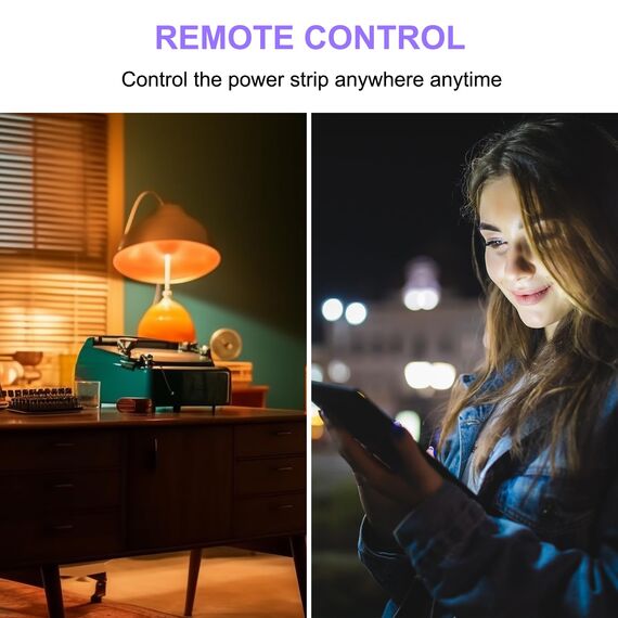 ANTELA WLAN Steckdosenleiste Alexa mit Strommessung16A 4 Steckdosen 2 USB A/2 Typ-C(Schnellladen) Mehrfachsteckdose mit Überspannungsschutz, Google Home, Smart Life APP, 2,4Ghz