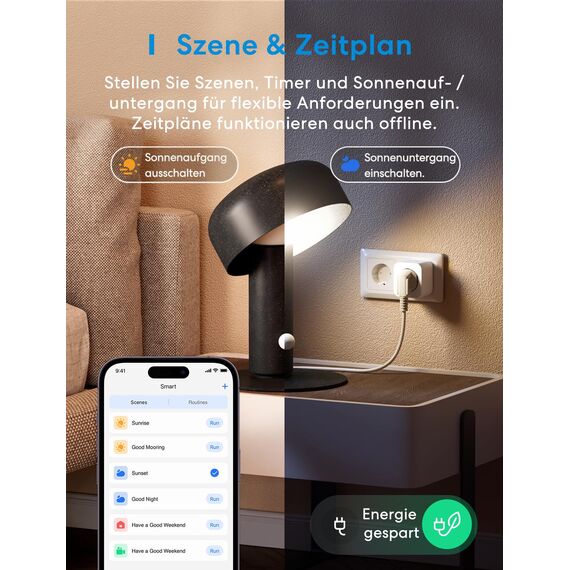 Meross WLAN Steckdose 16A, Stromverbrauch Messen, Stromzähler für Balkonkraftwerk, Smart Bluetooth mit Sprach- und Fernsteuerung, Timer, Smart Plug Kompatibel mit Alexa, Google Home, 4 Stück