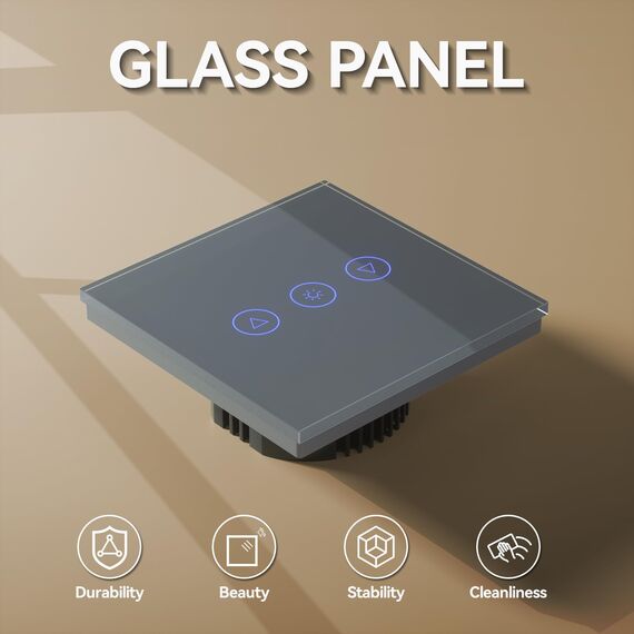 BSEED Dimmer Smart Alexa Lichtschalter 300W Touch Control WIFI Wandlichtschalter (Neutrale Leitung Erforderlich) mit Alexa/Tuya/Google Home 1 Fach 1 Weg Grau