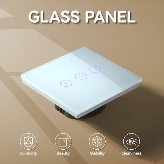 BSEED Dimmer Smart Alexa Lichtschalter 300W Touch Control WIFI Wandlichtschalter (Neutrale Leitung Erforderlich) mit Alexa/Tuya/Google Home 1 Fach 1 Weg Weiß