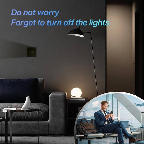 BSEED WLAN Smart Touch Lichtschalter (Neutralleiter Erforderlich), WIfI Schalter aus Glas, Alexa und Google Home Work mit Tuya, 2 Fach 1 Weg Weiß