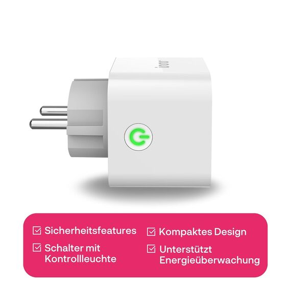 Innr Smart Plug, funktioniert mit Hue* und Alexa (Bridge erforderlich), Zigbee Repeater, 16A Steckdose mit Strommessung, 2 Stück