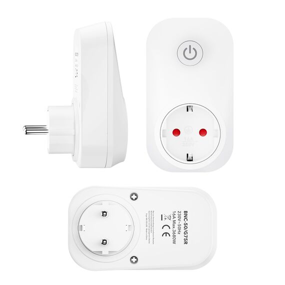 HBN Funksteckdosen Set aus 4 Funksteckdose mit 1 Fernbedienung, Ferngesteuerte Stecker für Weihnachtsschmuck, Haushaltsgeräte, Reichweite 30m, 3680 Watt / 16A, Weiß