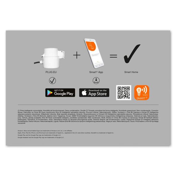 LEDVANCE SMART+ Schaltbare Steckdose für Aussen mit WiFi-Technologie, mit Strom Vermessung, Kompatibel mit Google und Alexa Voice Control, Steuerung per Fernbedienung möglich, 4er-Pack