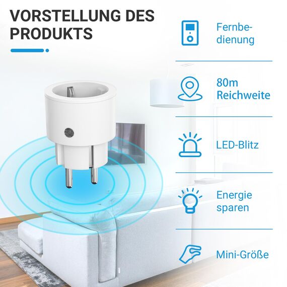 SURNICE Funksteckdosen mit Fernbedienung 4er set, 80m Reichweite, 10A 2300W Mini Funksteckdose, kompaktes programmierbares Steckdosen-Set, geeignet für Innendekorationen (Leuchten), Weihnachtsbaum