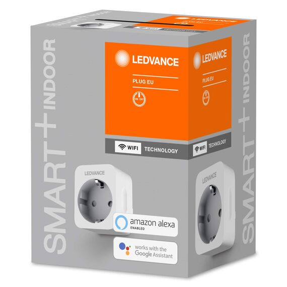 LEDVANCE Smart+ Schaltbare Steckdose für WiFi, mit Strom Vermessung, Kompatibel mit Google and Alexa Voice Control, 4er-Pack