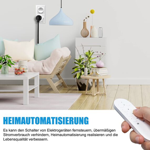 SURNICE Steckdosen mit Fernbedienung, 10A/2300W Funksteckdosen mit Fern bedienung, 40m lange Reichweite, Kompakt Steckdose innen, für Innen Weihnachtsschmuck und Haushaltsgeräte
