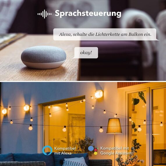 HBN WLAN Steckdose Outdoor 16A, Smart Home Zeitschaltuhr Aussenbereich mit App Steuerung, Sprachsteuerung, IP44 Alexa Außensteckdose, kompatibel mit Alexa & Google Home 2,4GHz, Schwarz