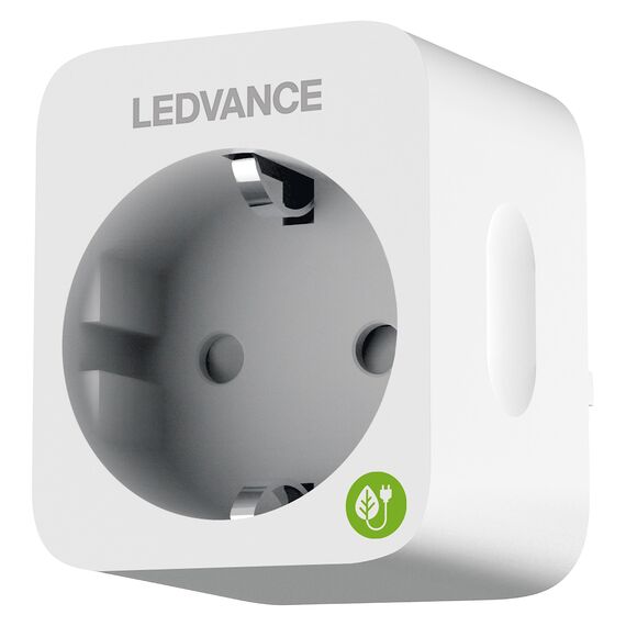 LEDVANCE Smarter WiFi Plug mit Energy Meter, misst sowohl Stromverbrauch als auch Energieerzeugung von Solaranlagen, integriert konventionelle Geräte ins Smart Home, steuerbar mit Alexa & Google