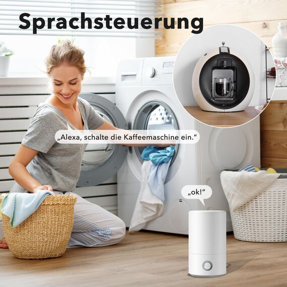HBN Smart WLAN-Steckdose mit Verbrauchsmessung, Smart Home WiFi Steckdose mit APP Intelligente Schaltsteckdose, 10A, Kompatibel mit Alexa & Google Home, 1 Stück