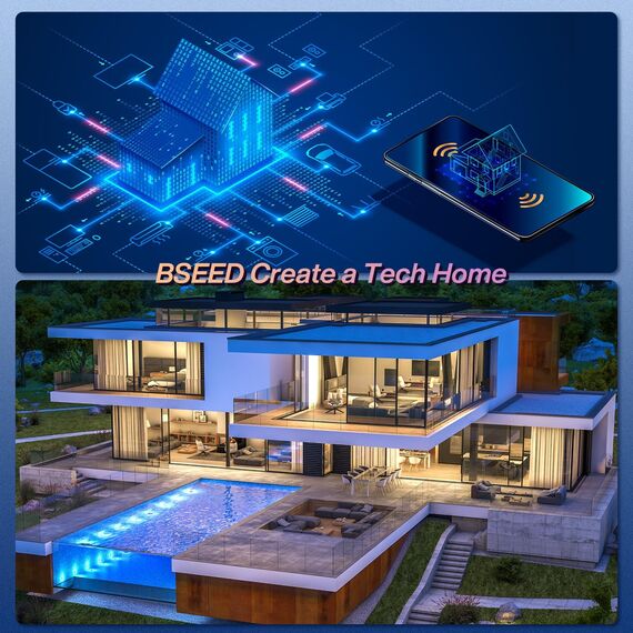 BSEED Alexa WiFi Berührungssensor Touch Schalter 1 Fach 1 Weg Fernbedienung mit Smart Life/Tuya APP mit Smart Rolladenschalter Jalousieschalter Alexa Kompatibel Weiß