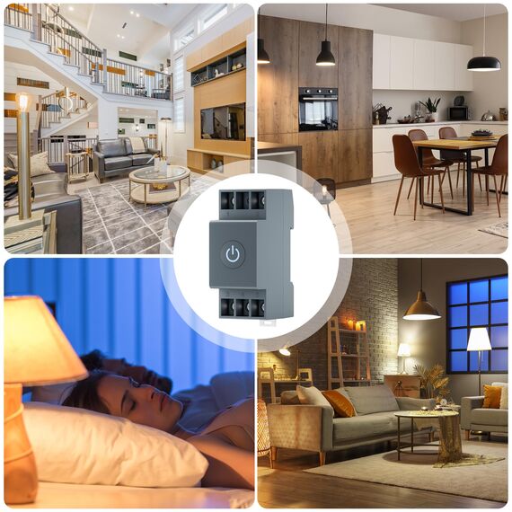 HBN Smart Life WIFI Hutschiene Schalter für Home Mit Energieüberwachung, Wireless Fernbedienung 16A, Timer Zeitschalter, Sprachsteuerung, 35 mm DIN-Schienenmontage