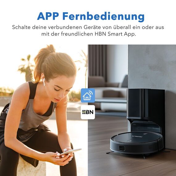 HBN Smart WLAN-Steckdose mit Verbrauchsmessung, Smart Home WiFi Steckdose mit APP Intelligente Schaltsteckdose, 10A, Kompatibel mit Alexa & Google Home, 1 Stück